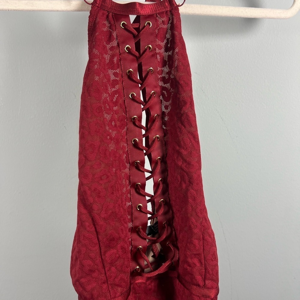 NWT Torrid Animal Lace Up Halter Bodysuit 0 (Large) - Picture 13 of 13
